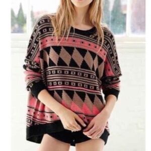 Urban Outfitters BDG Aztec Print Oversized Sweater‎ Sz XS